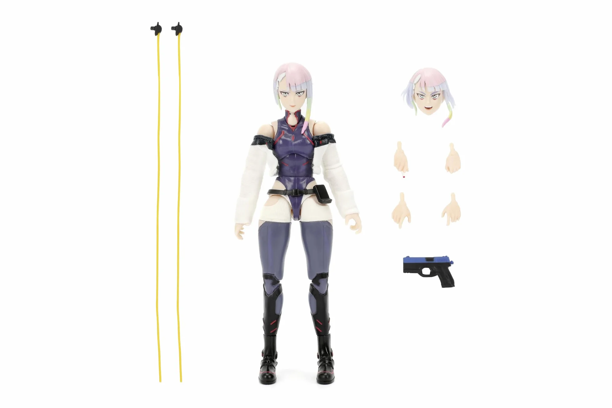 Jada Toys Cyberpunk Edgerunners Figur Lucy (14 cm) - bewegliche Sammel- und Actionfigur mit alternativem Kopf, Händen und Zubehör, für Fans & Sammler ab 15 Jahre