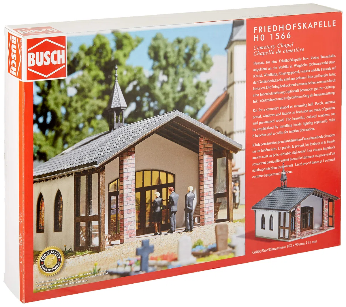 Busch-Jaeger Friedhofskapelle/Trauerhalle, Miniaturbaukasten, Kapelle, Trauerhalle, Large, Unisex, Kinder