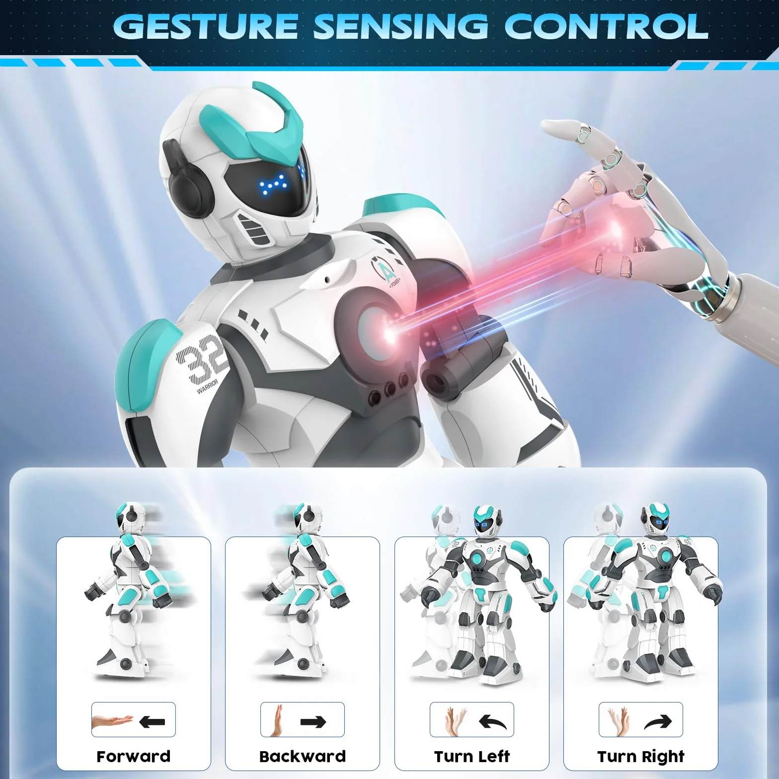 VATOS Roboter Kinder Spielzeug, 40CM Groß Ferngesteuerter , Programmierbar RC Roboter mit Gesten- und Sprachsteuerung, Interaktiver Intelligenter Tanzen Singen Geschenke für ab 3 Jahren