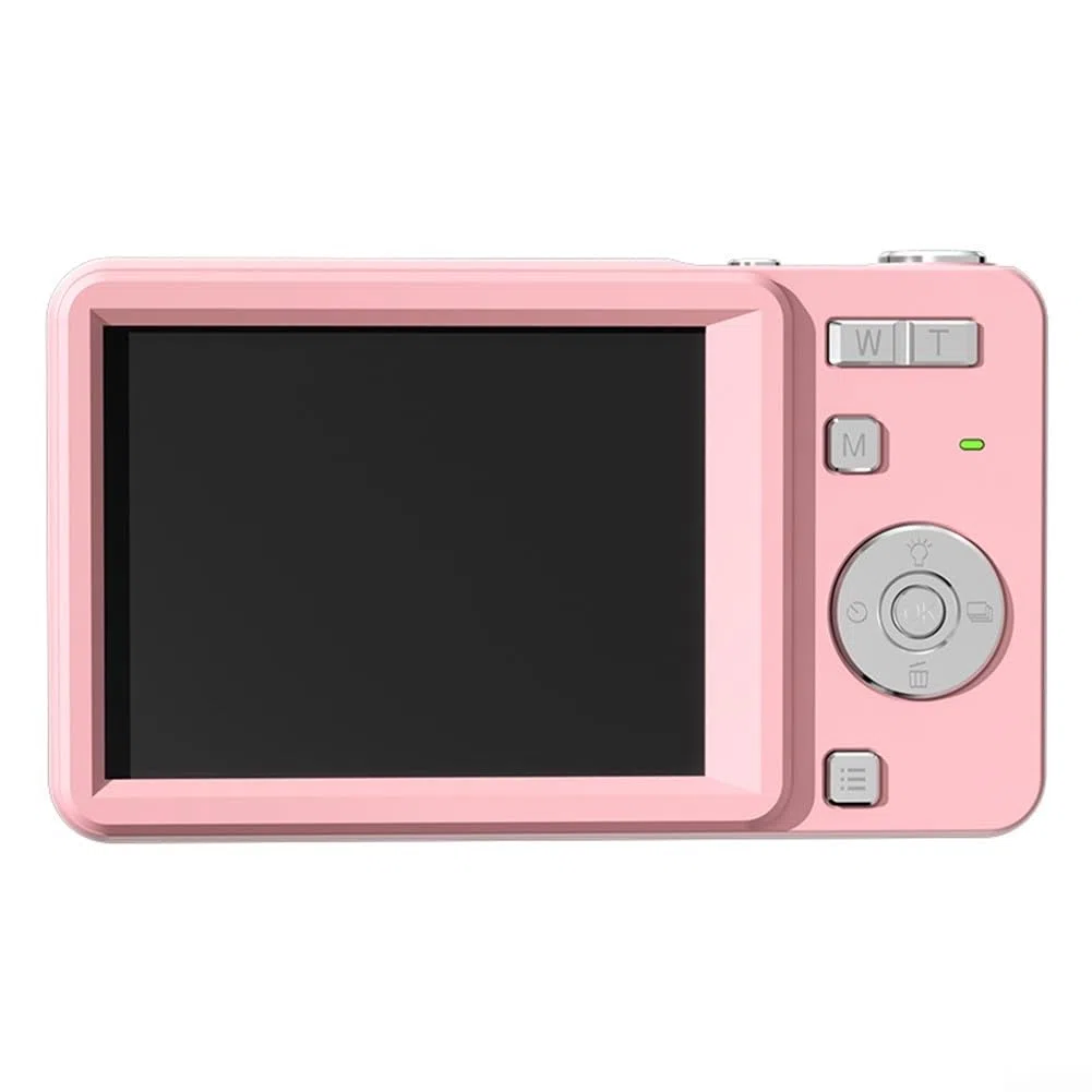 Kompakte Slider-Digitalkamera mit 64-MP-Sensor und 16-fachem Zoom, 4K-Videoaufnahme, Metall-ABS-Konstruktion, tragbares Slide-Design für Schüler und Anfänger (Rosa)