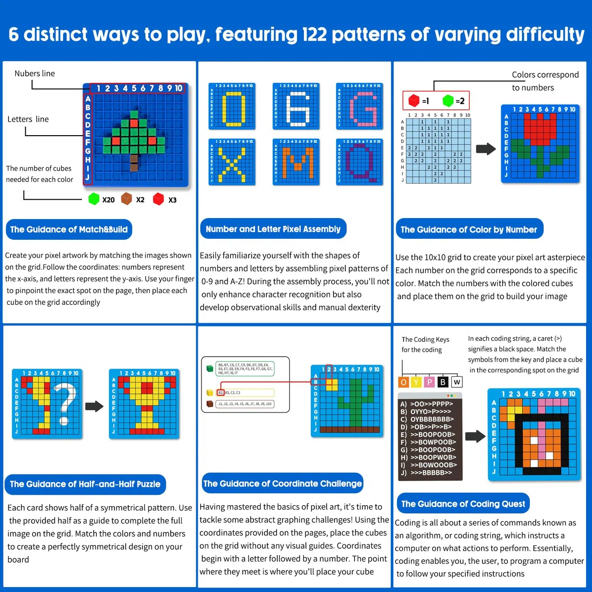 DIY Puzzles, Pixel Puzzles with 400 Würfel, Pixel Kunst Set, Neue Micro Bausteine, Multifunktionales Partyset, für Party & Familie