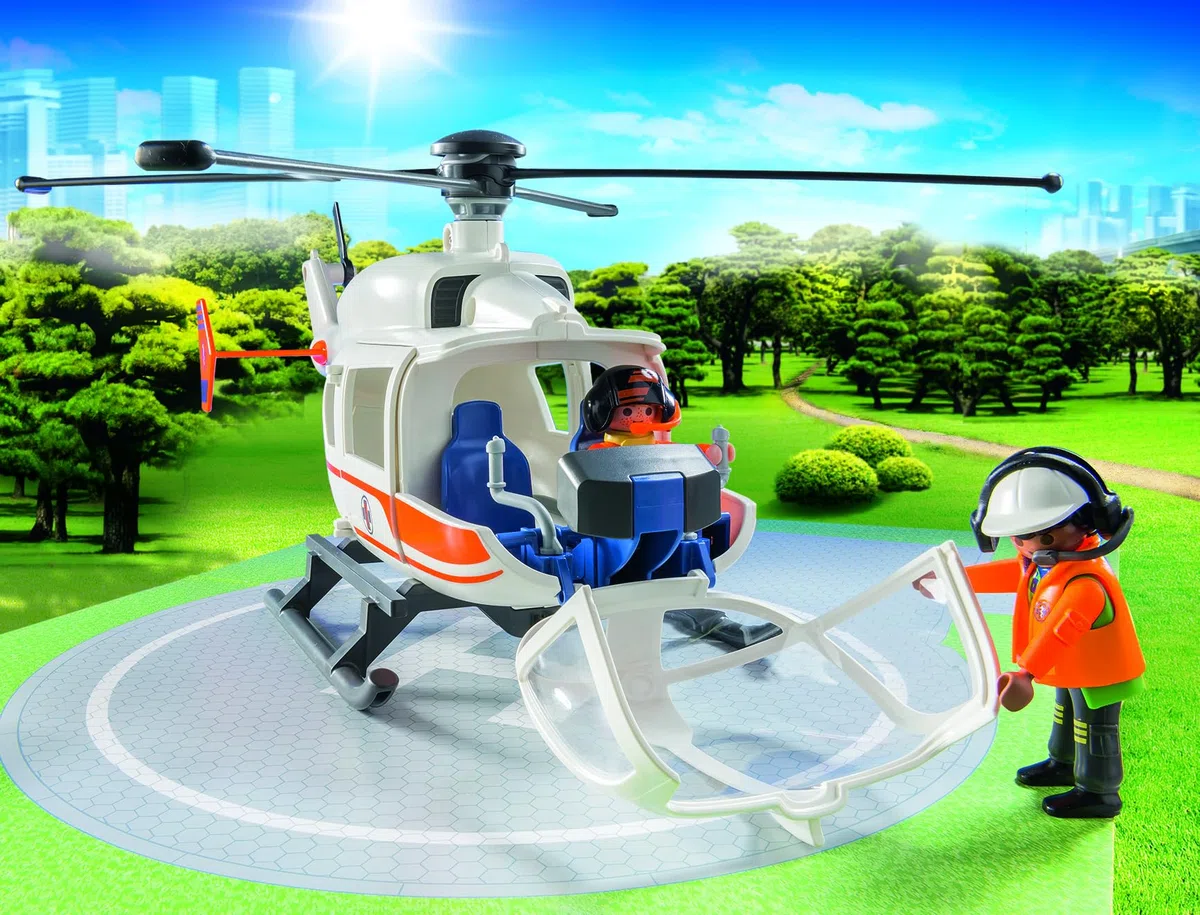 PLAYMOBIL City Life 70048 Rettungshelikopter, Ab 4 Jahren