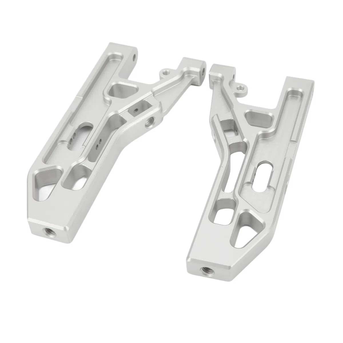 2 Stück RC-Vorderachse mit unteren Schwingen, silberne Aluminiumlegierungs-Aufhängungsarme für Corally Kronos 6S 1/8 Monstertruck, Metall-Ersatz-Arme mit verbesserter Haltbarkeit
