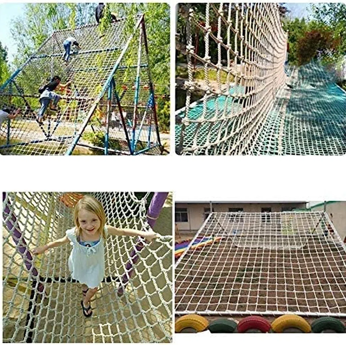 Outdoor-Kletternetz, strapazierfähiges Seilnetz für Kinder, ideal für Hofspielplätze, sichere Kletterlösung für drinnen und draußen, Größe: 1 x 2 m