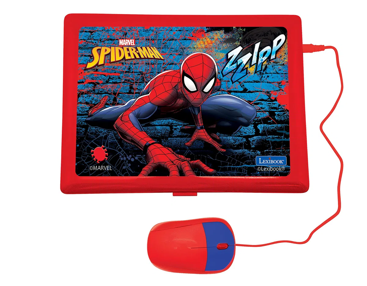 Lexibook JC598SPi13 Lern- und zweisprachiger Laptop Arabisch/Englisch Spielzeug für Kind Kid 124 Aktivitäten, Lernen Spiele und Musik mit Spider-Man-Rot/Blau