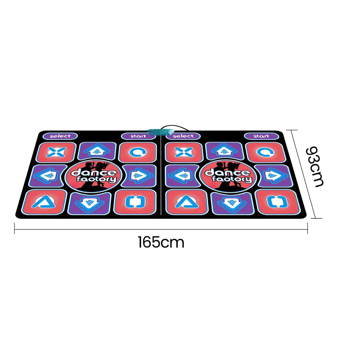 Tanzmatte 2 in 1 für TV und PC, elektronische Tanzmatte mit 2 Spiel-Controllern, LED-Tanzmatte mit Licht/100 Lieder/3 Spielmodi, für Fitness, Tanz, Yoga (Spiel für Zwei Spieler)