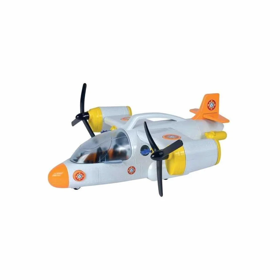 Simba Feuerwehrmann Sam Rettungsflugzeug, 109252615038, +3 Jahre, 42 cm, mit Startfunktion, mit Licht und Sound, Seilwinde, Heckklappe
