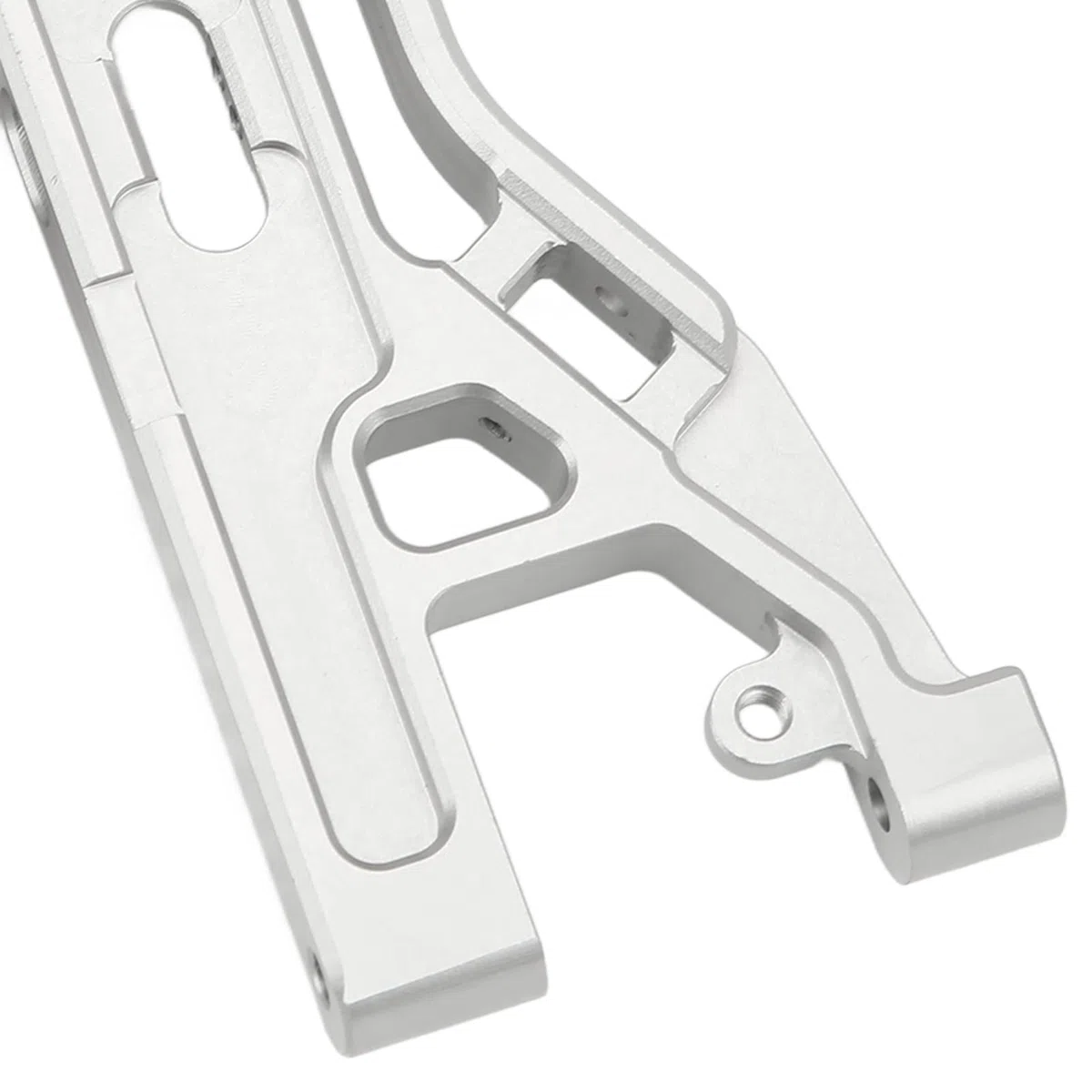 2 Stück RC-Vorderachse mit unteren Schwingen, silberne Aluminiumlegierungs-Aufhängungsarme für Corally Kronos 6S 1/8 Monstertruck, Metall-Ersatz-Arme mit verbesserter Haltbarkeit