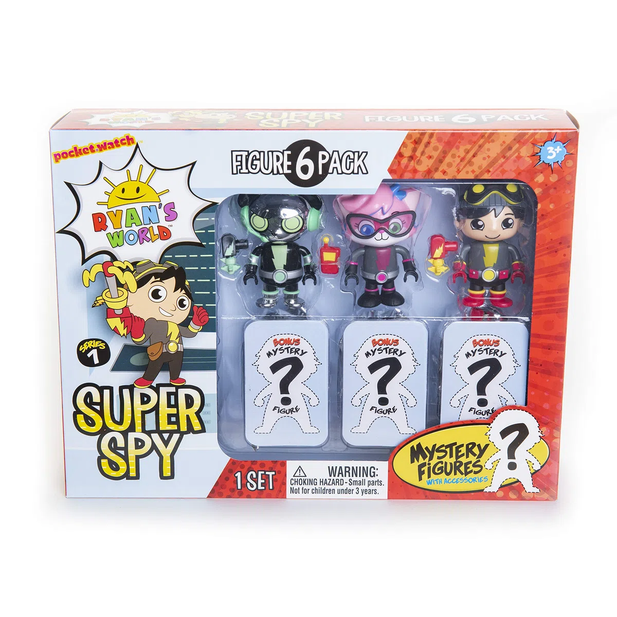 RYAN'S WORLD 200066.006 Ryan’s World 6 Pack Super Spy Figuren, 6 Stück