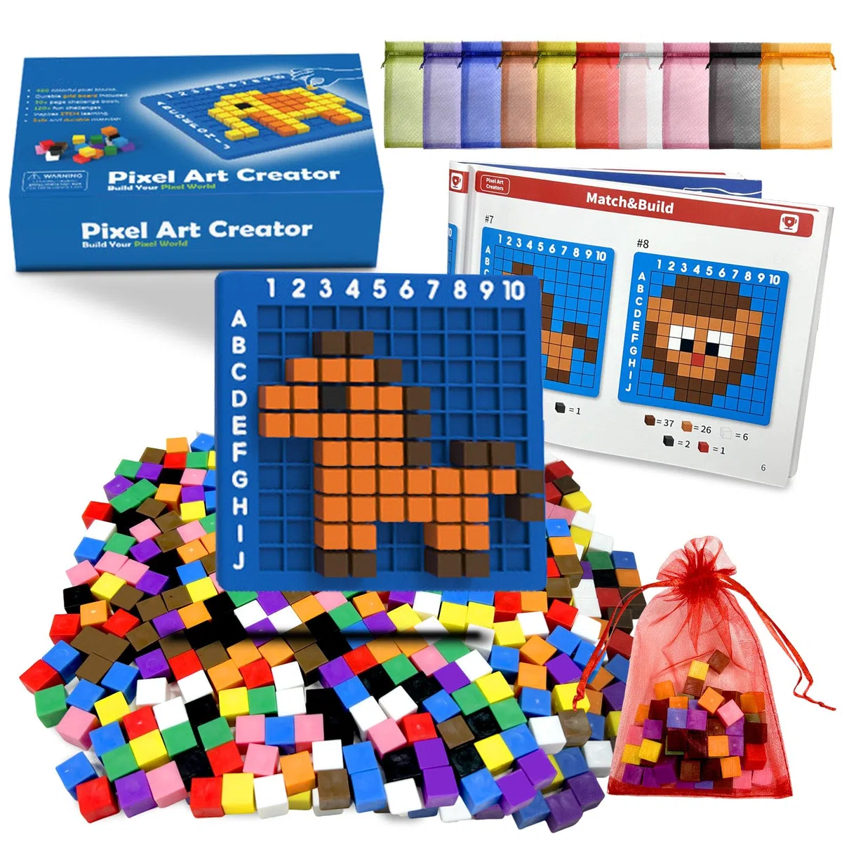 DIY Puzzles, Pixel Puzzles with 400 Würfel, Pixel Kunst Set, Neue Micro Bausteine, Multifunktionales Partyset, für Party & Familie