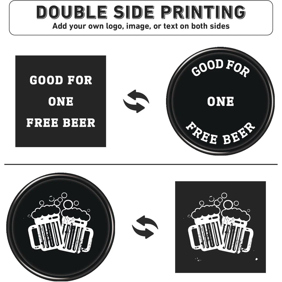 200 individuelle Poker-Chips, doppelseitiger Vollfarbdruck, bedrucken Sie Ihr eigenes persönliches Logo, Text und Bild, Set für Bar-Spielsteine, Party, Gedenktag, Golf und Hochzeitsgeschenke