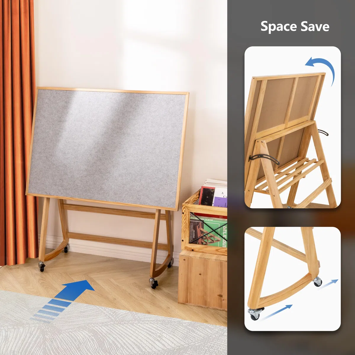 LAVIEVERT Puzzletisch mit Tischbeinen & Abdeckung, verstellbare Holz-Puzzlebrett-Staffelei mit Ablage, tragbarer kippbarer Puzzletisch mit 4 Rollrädern, für Puzzles mit 1500 Teilen