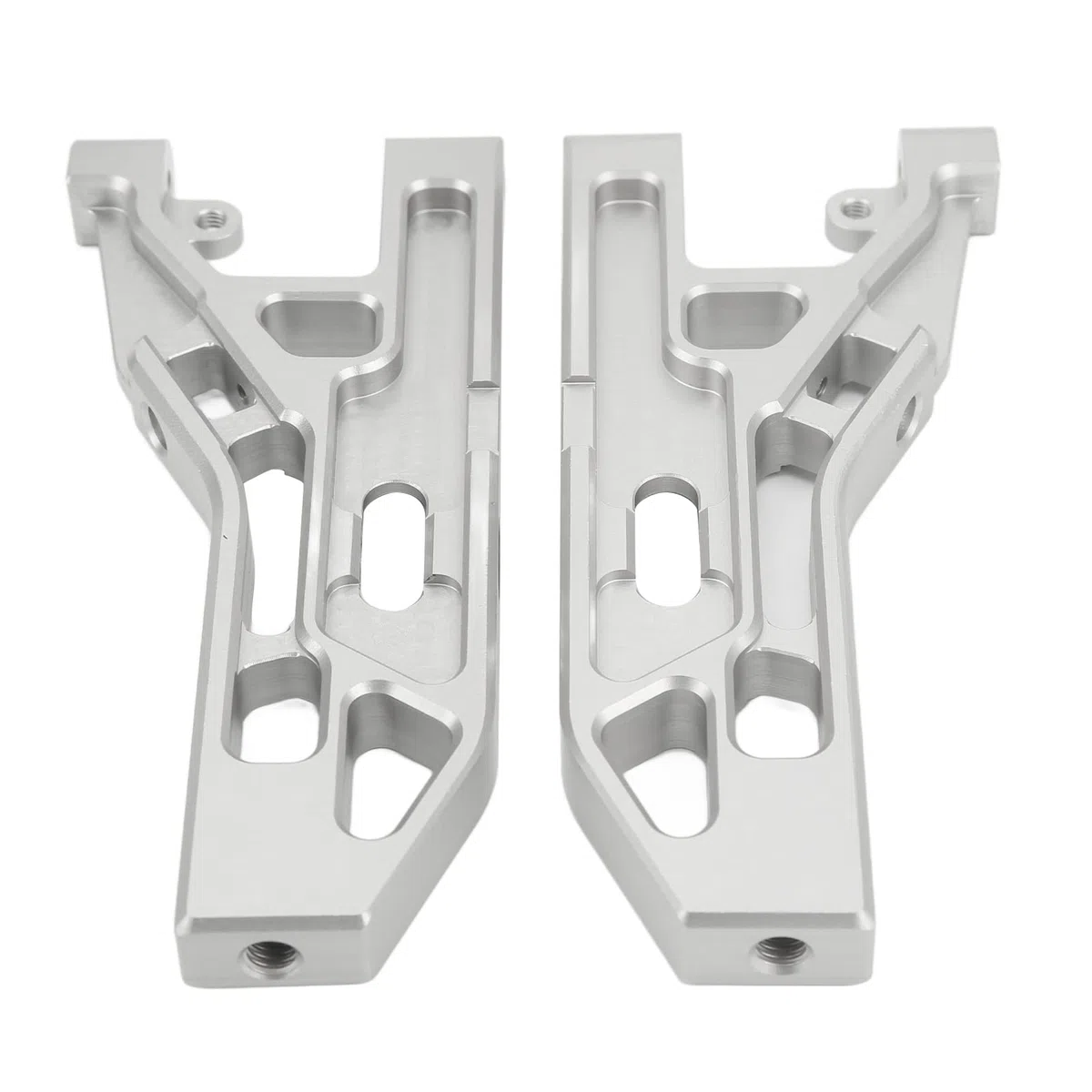 2 Stück RC-Vorderachse mit unteren Schwingen, silberne Aluminiumlegierungs-Aufhängungsarme für Corally Kronos 6S 1/8 Monstertruck, Metall-Ersatz-Arme mit verbesserter Haltbarkeit