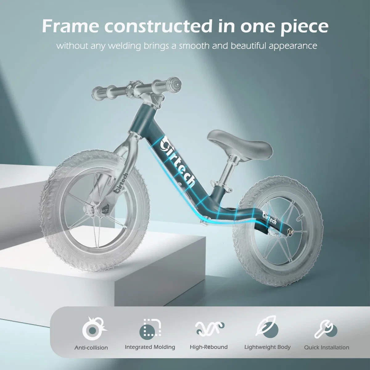 Hello-5ive 12 Zoll Laufrad für 3, 4, 5, 6 Jahre alte Jungen und Mädchen, leichtes Nylonrahmen, Kleinkind-Trainingsrad, ohne Pedalräder für Kinder mit verstellbarem Sitz und Luftreifen