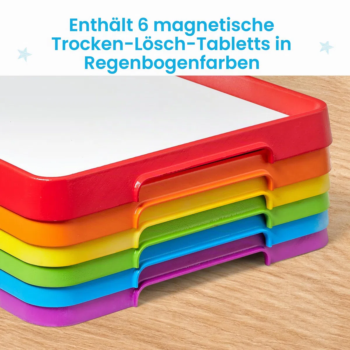 Learning Resources Whiteboard Tabletts Set/6, Alter 3–8, whiteboard Kinder, magnetisch & abwischbar, stapelbar für Schule & Zuhause