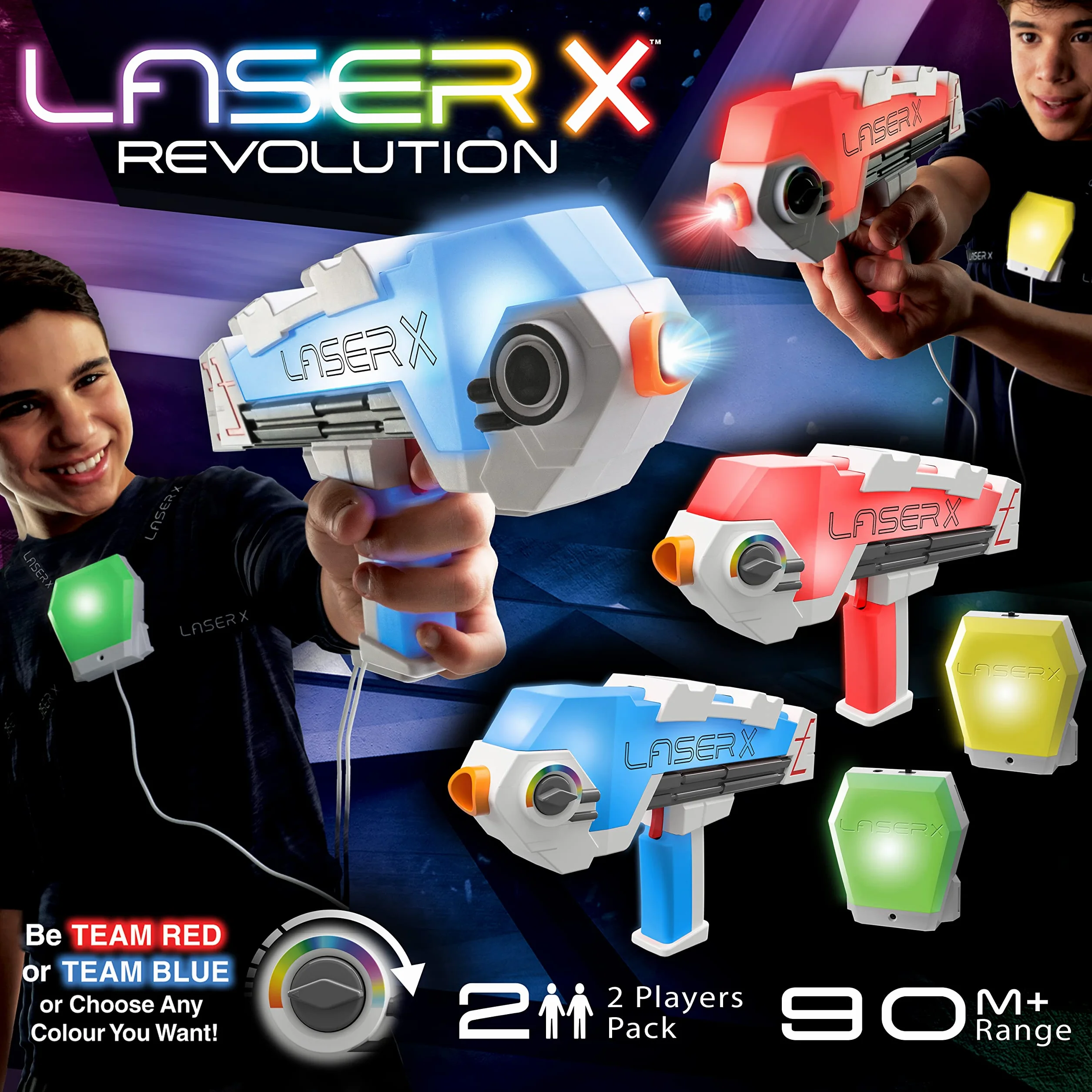 Laser X Revolution Double Blasters, Orange/Abendrot im Zickzackmuster (Sunset Chevron)