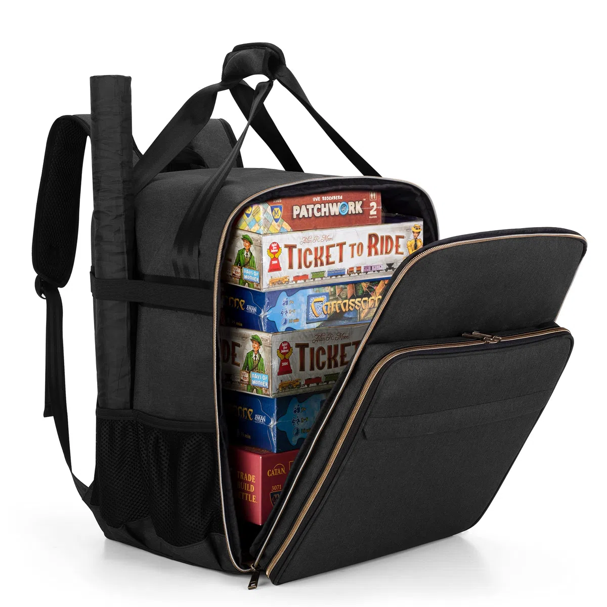 Trunab DND Rucksack für die Meisten Brettspiele, Kartenspiele, mit Großen Zubehörtaschen, Kartenhülle