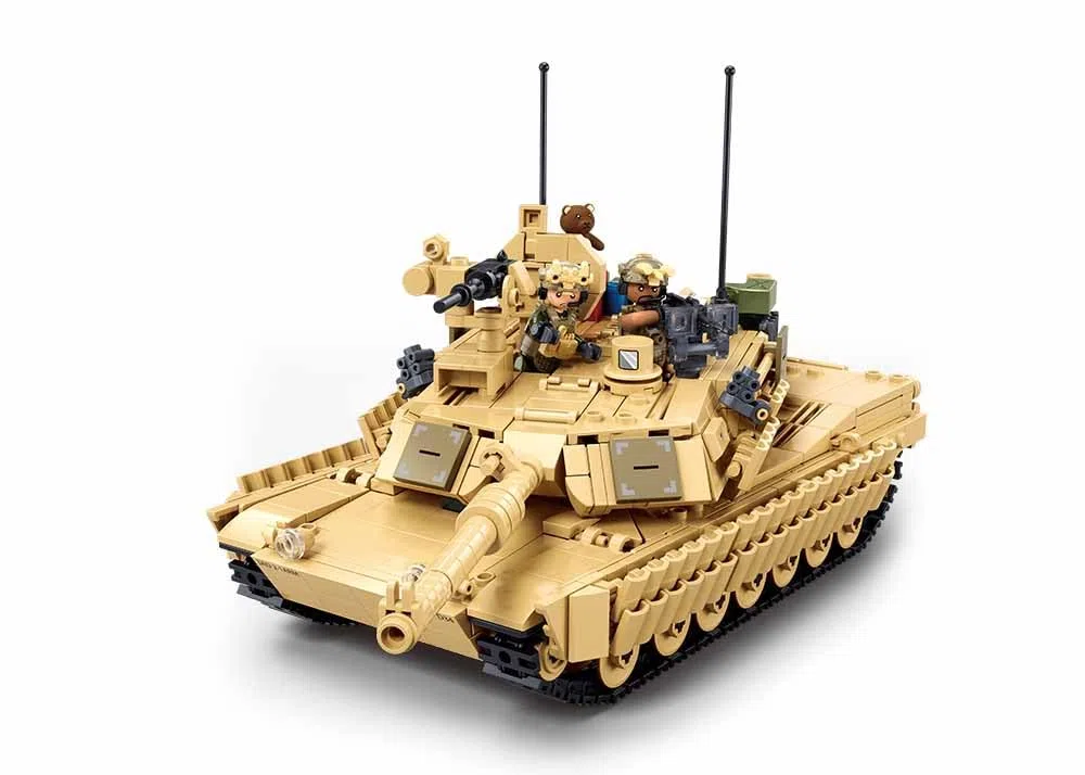 Sluban M1A2 Abrams MBT TUSK2S, Militär-Bauspiel, 988 Teile, Maßstab 1/35, 2-in-1, für Kinder von 6 bis 12 Jahren