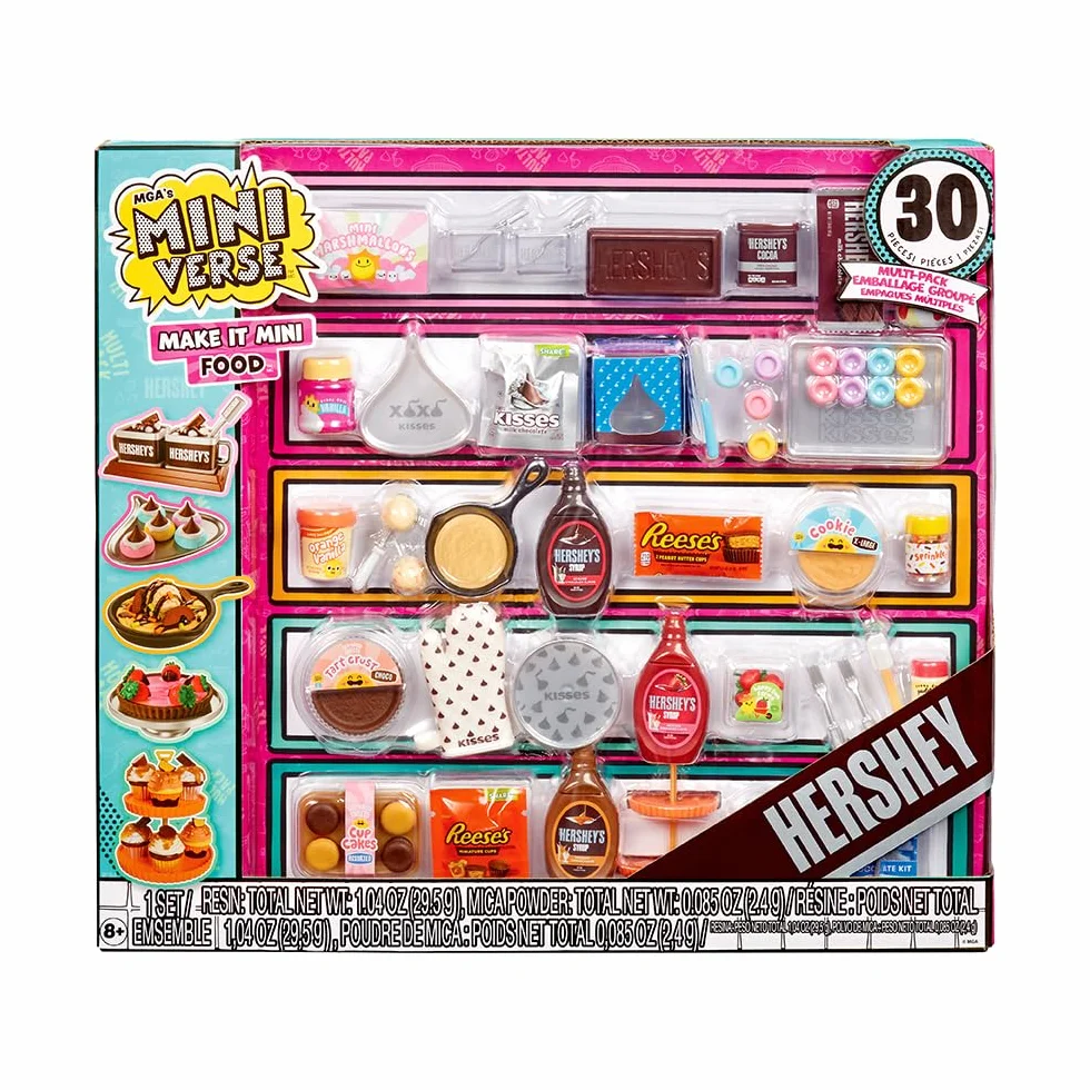 MGA's Miniverse Make It Mini Food - Brunch Multipack, Hershey Mini-Sammlerstücke, Harz-Bastelset, Nachgebildete Lebensmittel, Geeignet für Sammler & Kinder ab 8 Jahren, NICHT ESSBAR
