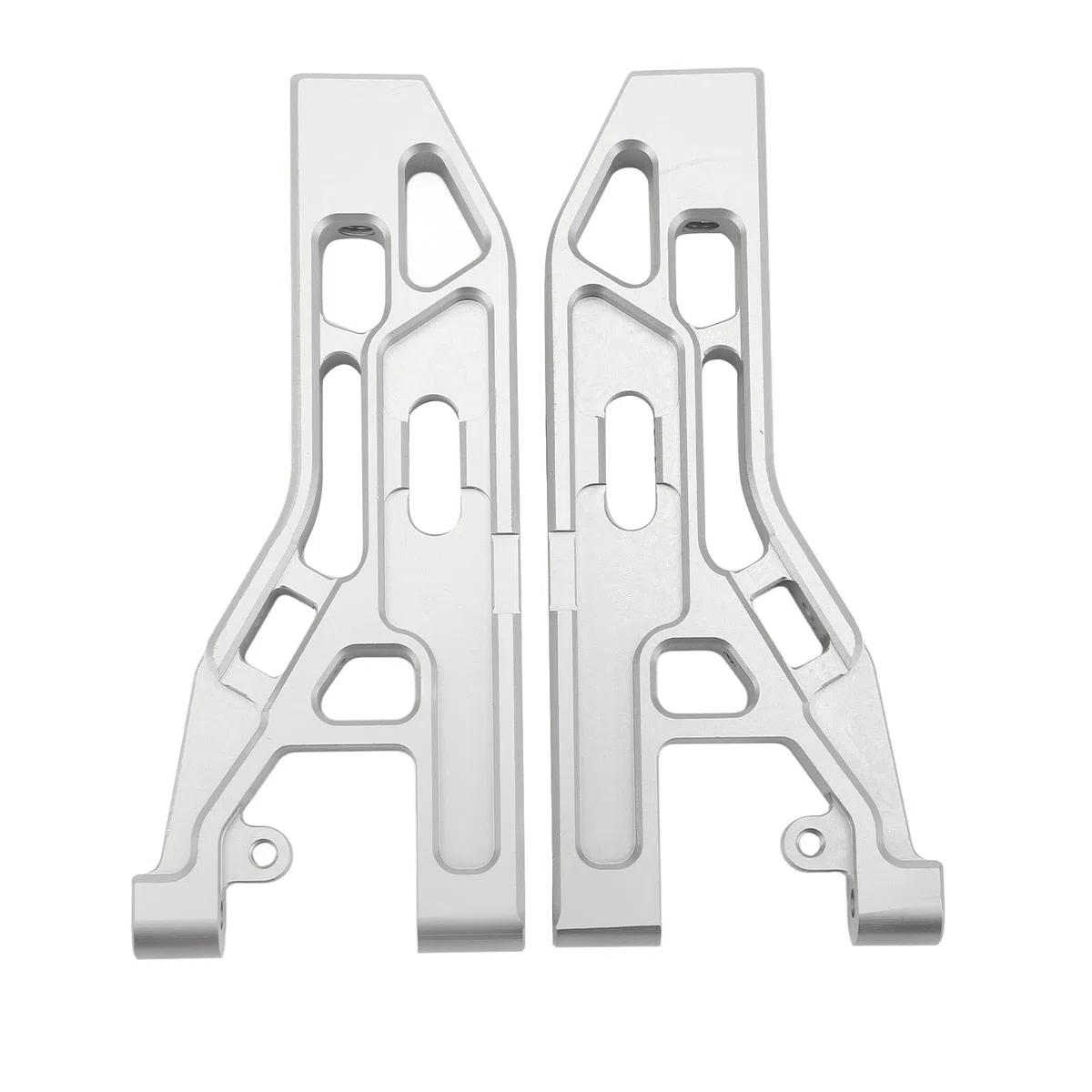 2 Stück RC-Vorderachse mit unteren Schwingen, silberne Aluminiumlegierungs-Aufhängungsarme für Corally Kronos 6S 1/8 Monstertruck, Metall-Ersatz-Arme mit verbesserter Haltbarkeit