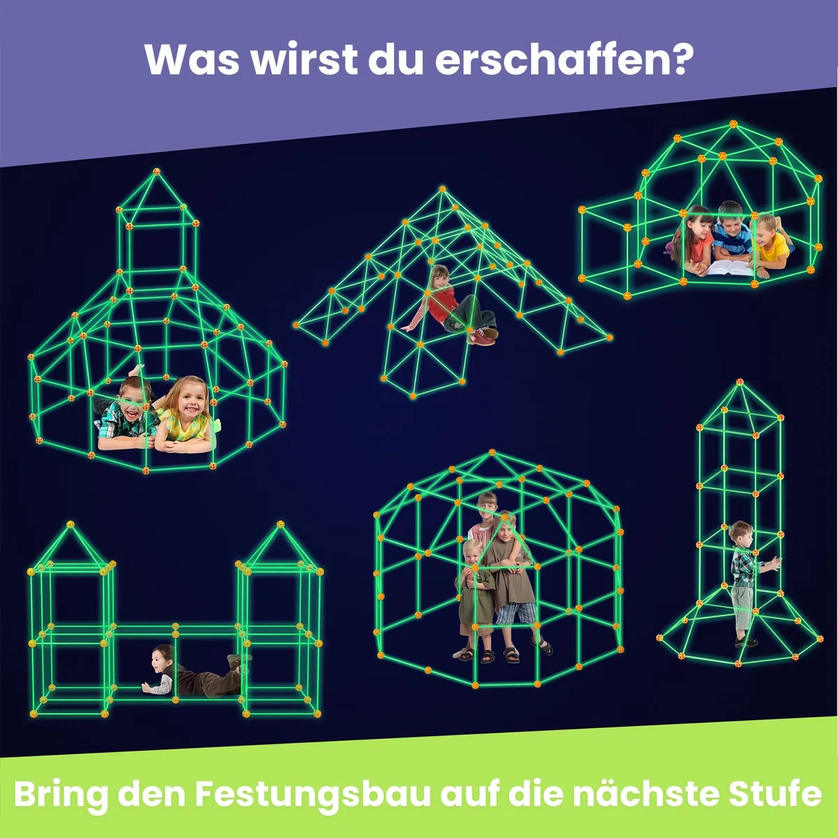 Tiny Land Höhle Bauen Kinder Konstruktionsspielzeug Im Dunkeln Leuchtendes | 130PCS Höhlenbauset, DIY Kreatives Bauset Für Kinder, Outdoor Spielzeug Gartenspielzeug für 5+ ahre alt Junge & Mädchen