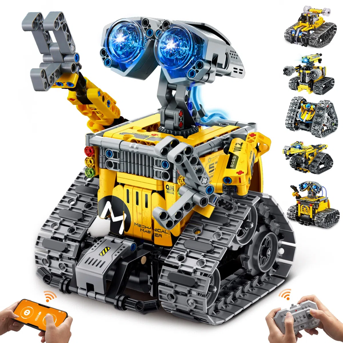 IKUPER 6-in-1 Roboter-Bausatz ab 8 Jahren mit App und Fernsteuerung | MINT Bausteine Spielzeug, Programmierbares Set für Jungen, Kinder-Geschenk zu Geburtstag und Weihnachten, 631 Teile