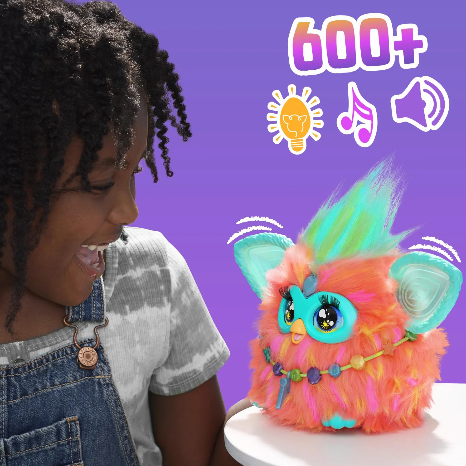 Furby Koralle, interaktives Plüschspielzeug, italienische Version