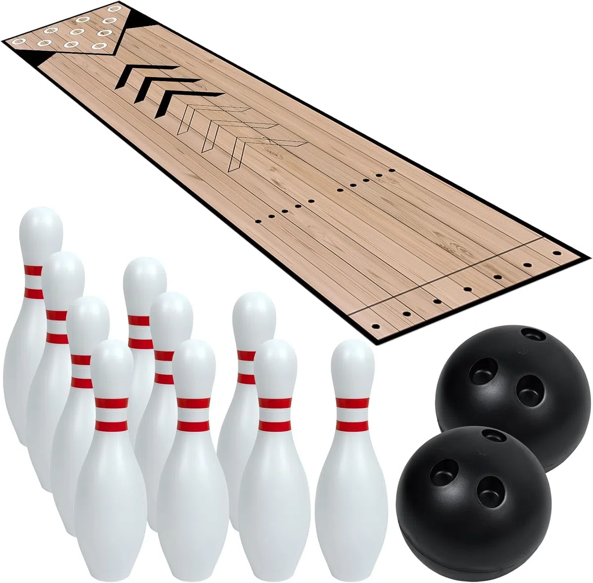 Mini Bowling Set, Indoor Outdoor Home Bowling Set, Bowlingbahn Set mit Lane, Bowling Pins & Ball Set, Full Bowlingbahn Set für Familie Freunde