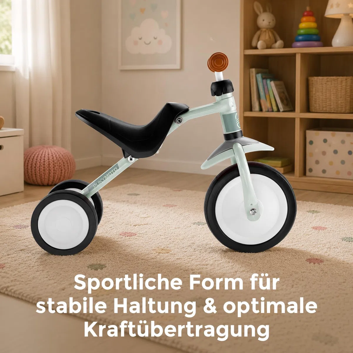 PUKY PUKYMOTO Laufrad Pastell Green | Dreirad & Kinder Fahrrad für Jungen und Mädchen ab 1,5 Jahren | Mitwachsend | Ideal als erstes Balance-Fahrzeug | Brücke zwischen Rutschfahrzeug und erstem Rad