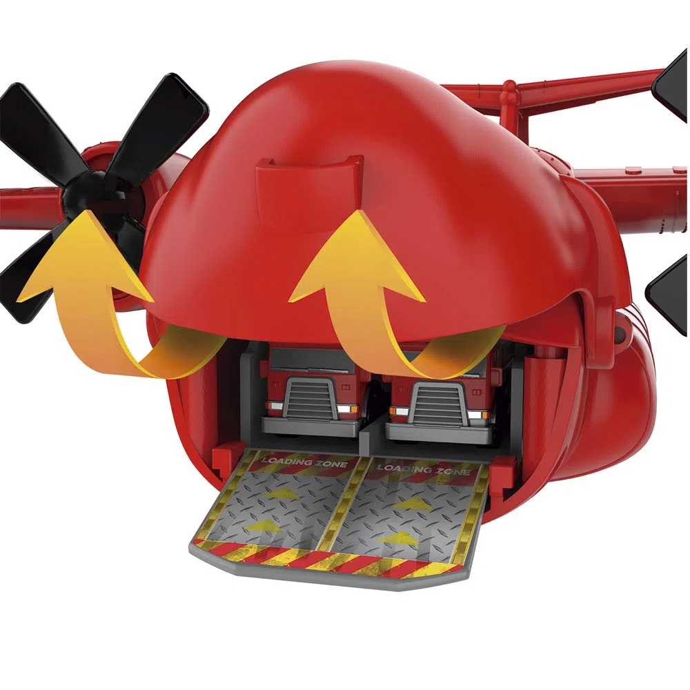 Micro Machines Spielzeugautos Feuerwehr Fracht Flugzeug Spielset mit 1 exklusiven Fahrzeug - Micromachines Spielzeugautosammlung