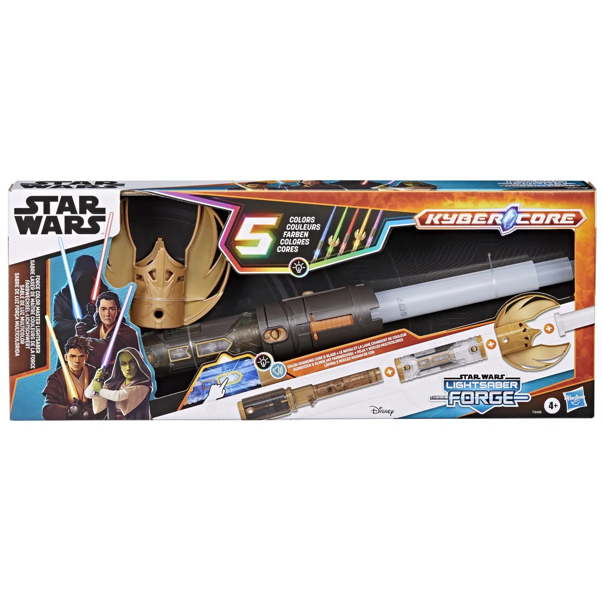 Hasbro Star Wars Lightsaber Forge Farbwechsel-Lichtschwert, 5-in1 Farb wechselndes Lichtschwert, offiziell lizensiert, Geschenk für Kinder ab 5 Jahren