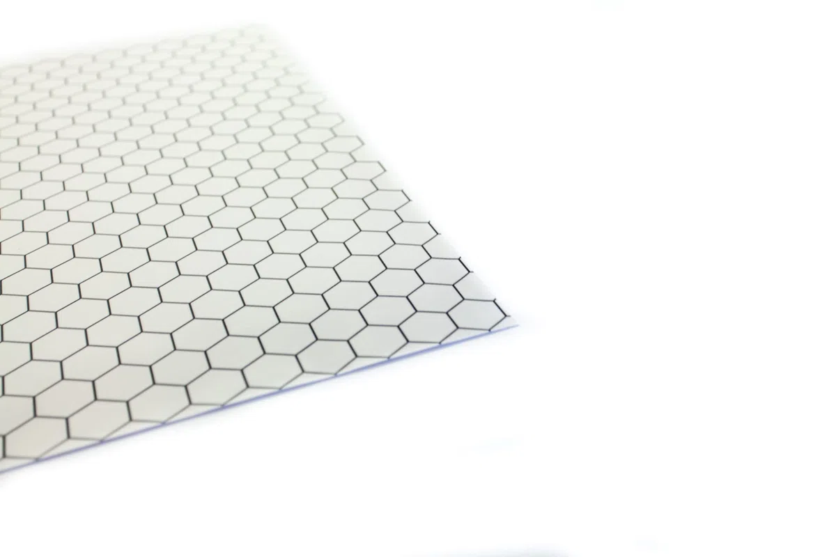 Dry-Erase RPG mat 80x80cm with hex Grid - Dry Wipe battlemat for Role Playing Games, Dungeons and Dragons (D&D), Pathfinder - White