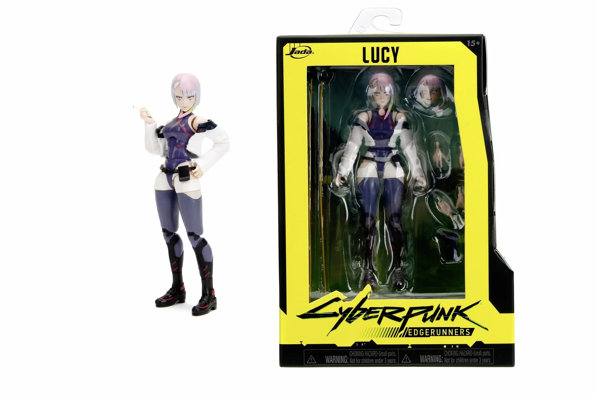 Jada Toys Cyberpunk Edgerunners Figur Lucy (14 cm) - bewegliche Sammel- und Actionfigur mit alternativem Kopf, Händen und Zubehör, für Fans & Sammler ab 15 Jahre