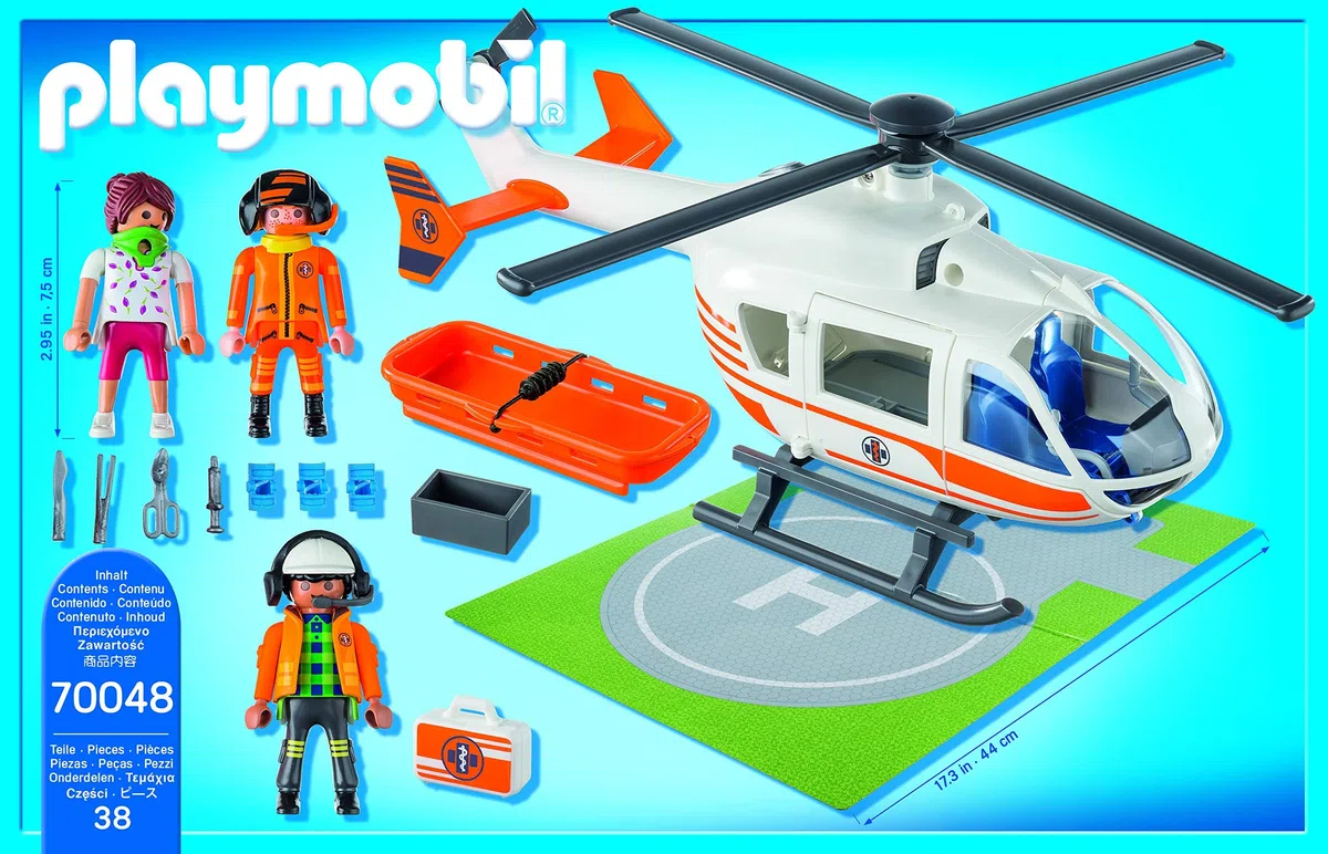 PLAYMOBIL City Life 70048 Rettungshelikopter, Ab 4 Jahren