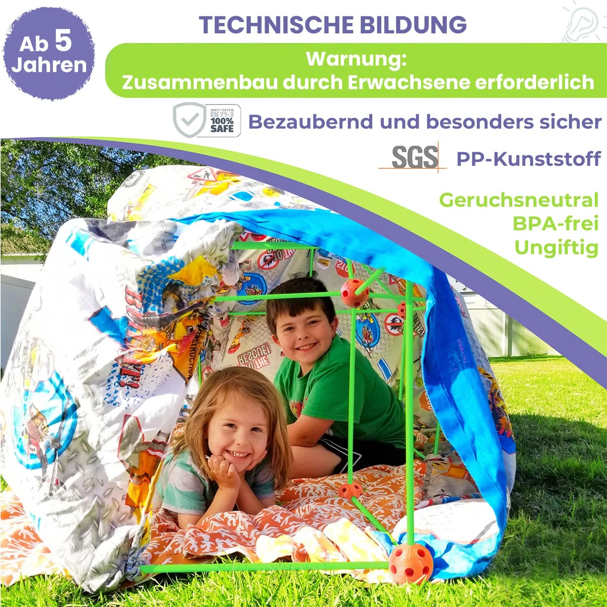 Tiny Land Höhle Bauen Kinder Konstruktionsspielzeug Im Dunkeln Leuchtendes | 130PCS Höhlenbauset, DIY Kreatives Bauset Für Kinder, Outdoor Spielzeug Gartenspielzeug für 5+ ahre alt Junge & Mädchen
