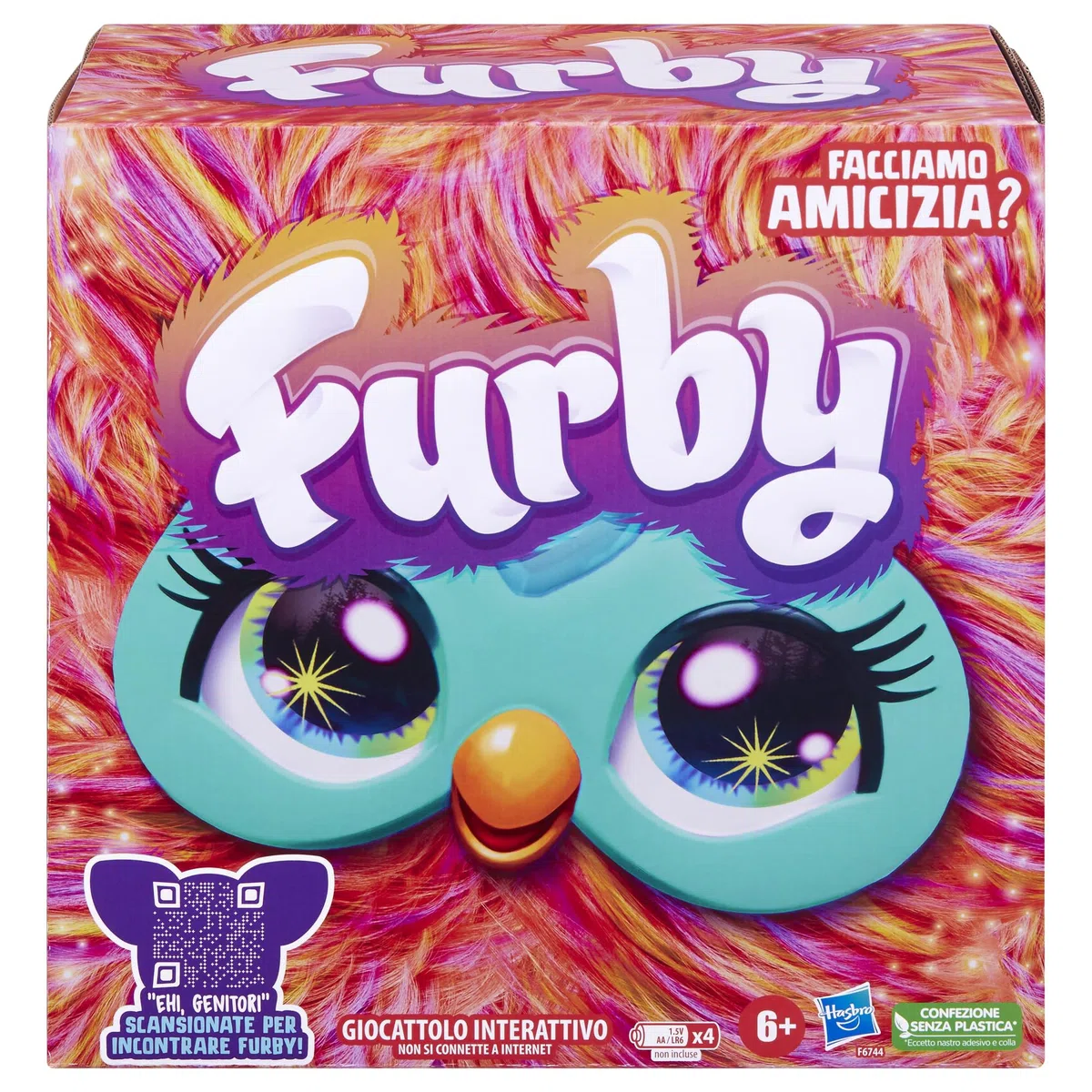 Furby Koralle, interaktives Plüschspielzeug, italienische Version