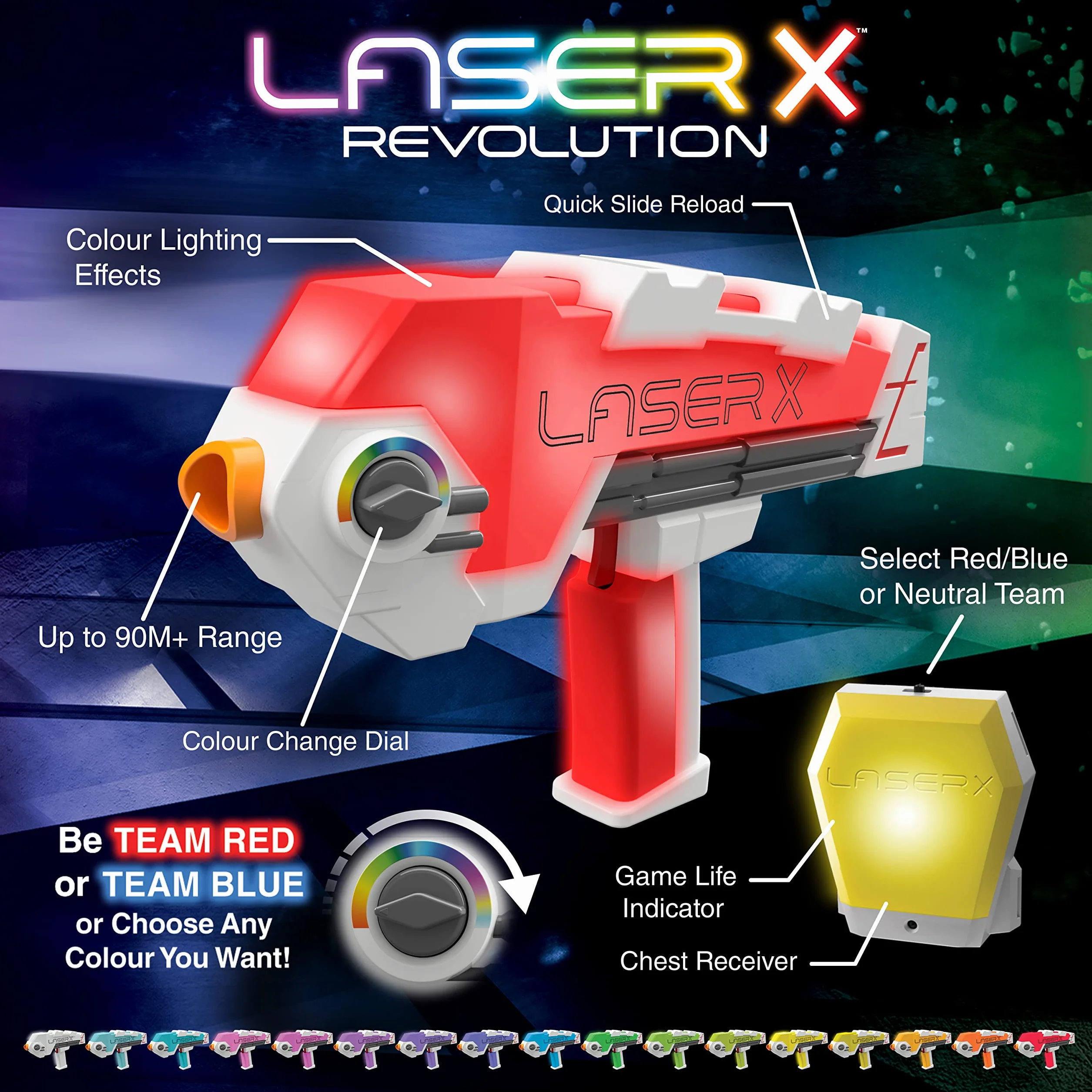 Laser X Revolution Double Blasters, Orange/Abendrot im Zickzackmuster (Sunset Chevron)