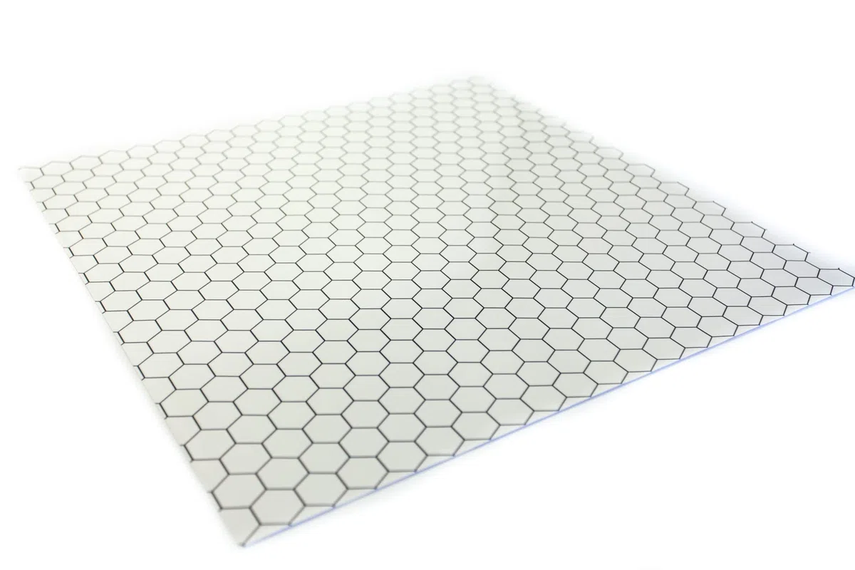 Dry-Erase RPG mat 80x80cm with hex Grid - Dry Wipe battlemat for Role Playing Games, Dungeons and Dragons (D&D), Pathfinder - White