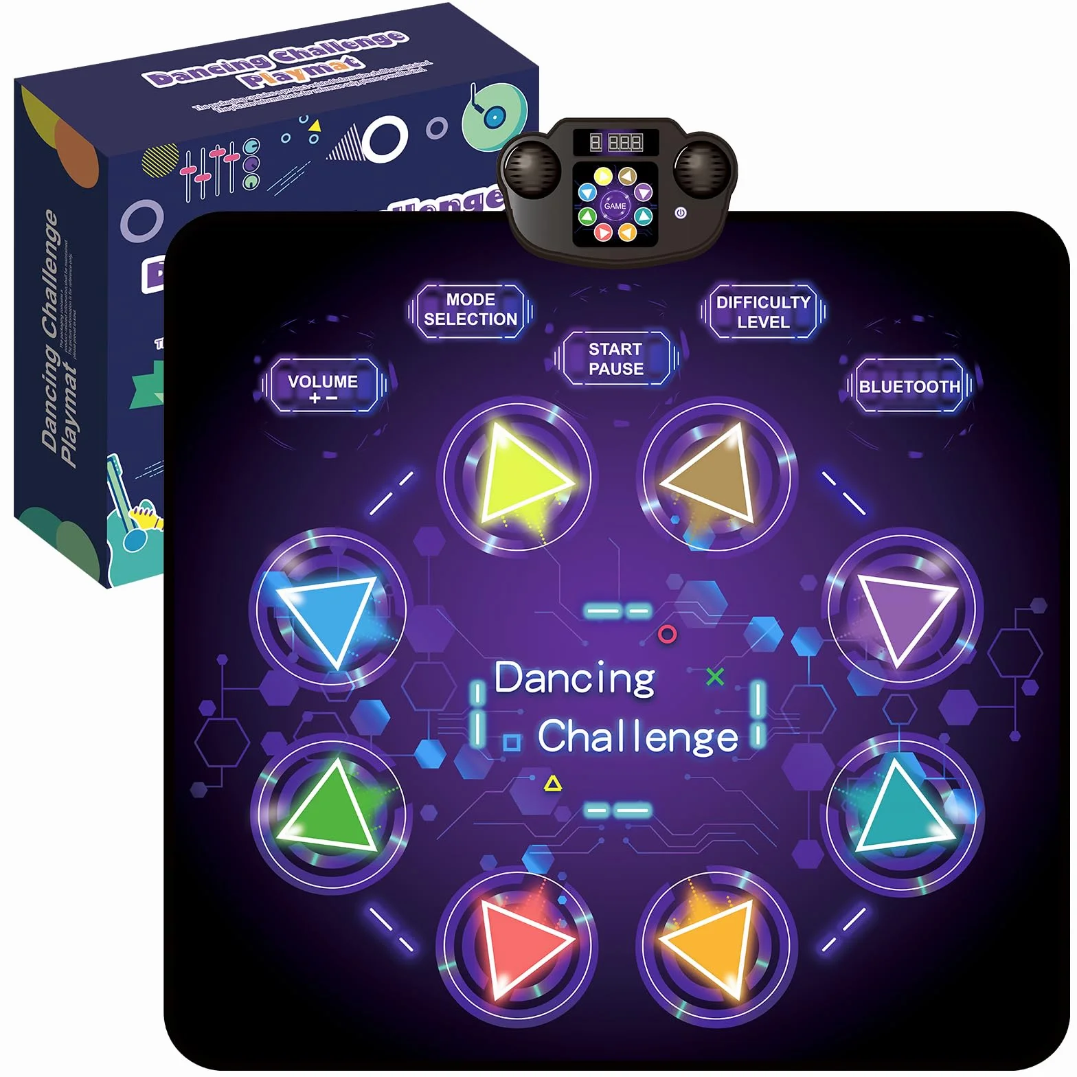 Tigvio Wiederaufladbare Tanzmatte für Kinder ab 3-12 Jahre, Musikmatte mit 8 LED Leuchten und Bluetooth für Mädchen