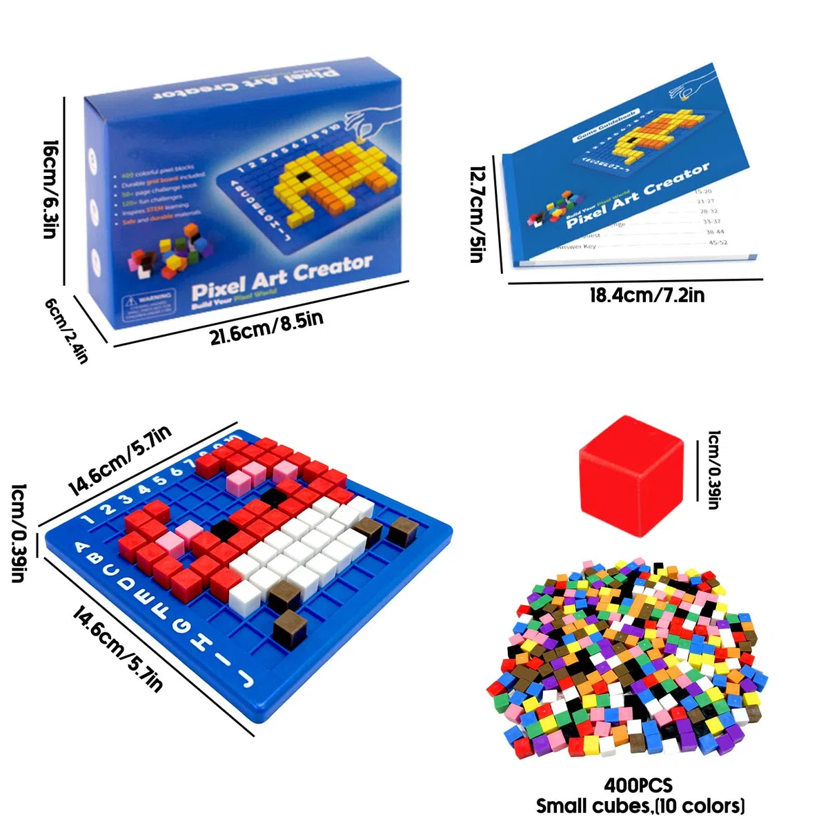 DIY Puzzles, Pixel Puzzles with 400 Würfel, Pixel Kunst Set, Neue Micro Bausteine, Multifunktionales Partyset, für Party & Familie