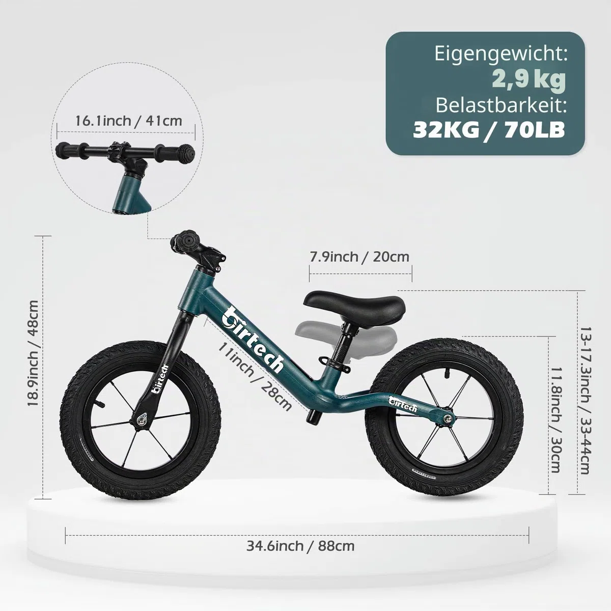 Hello-5ive 12 Zoll Laufrad für 3, 4, 5, 6 Jahre alte Jungen und Mädchen, leichtes Nylonrahmen, Kleinkind-Trainingsrad, ohne Pedalräder für Kinder mit verstellbarem Sitz und Luftreifen