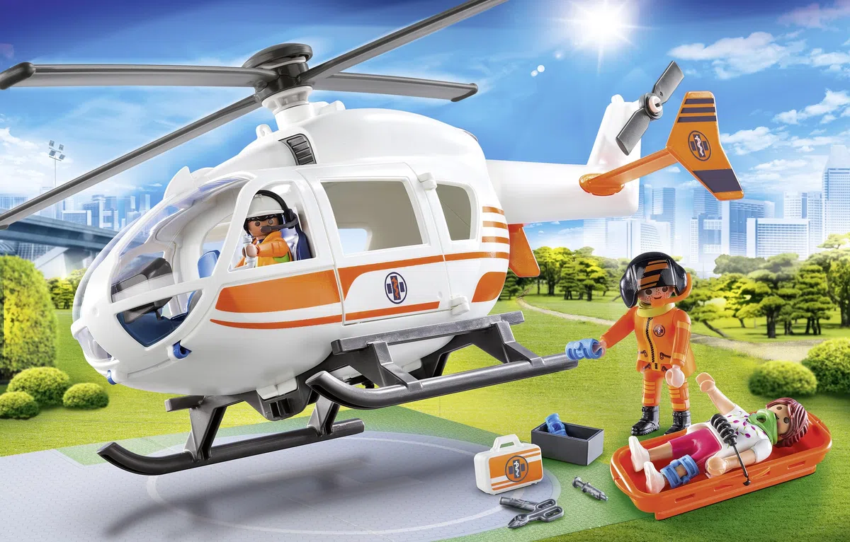 PLAYMOBIL City Life 70048 Rettungshelikopter, Ab 4 Jahren