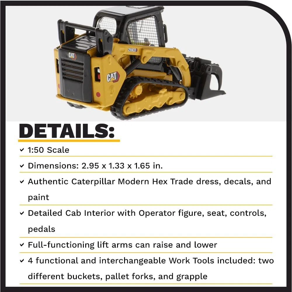 Diecast Masters 85677 - Cat 259D3 Multi Terrain Loader, Maßstab 1:50, ab 14 Jahren, in Blechdose, für Sammler geeignet
