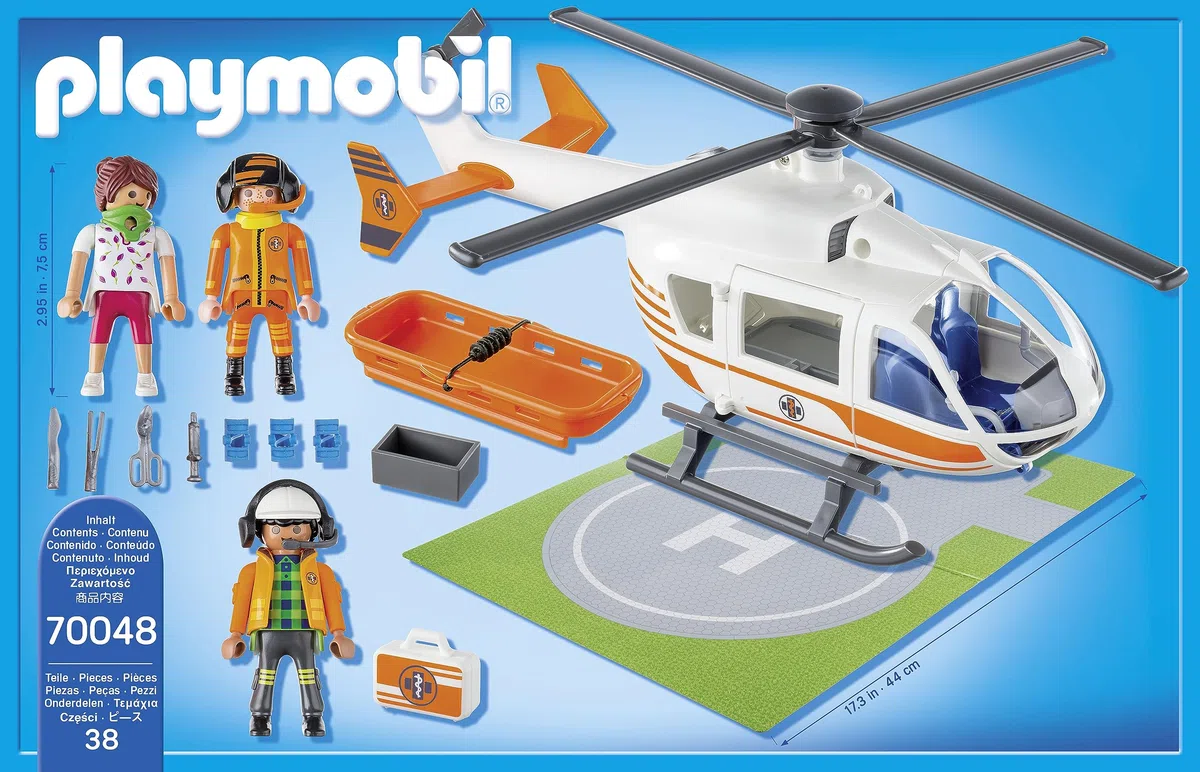 PLAYMOBIL City Life 70048 Rettungshelikopter, Ab 4 Jahren