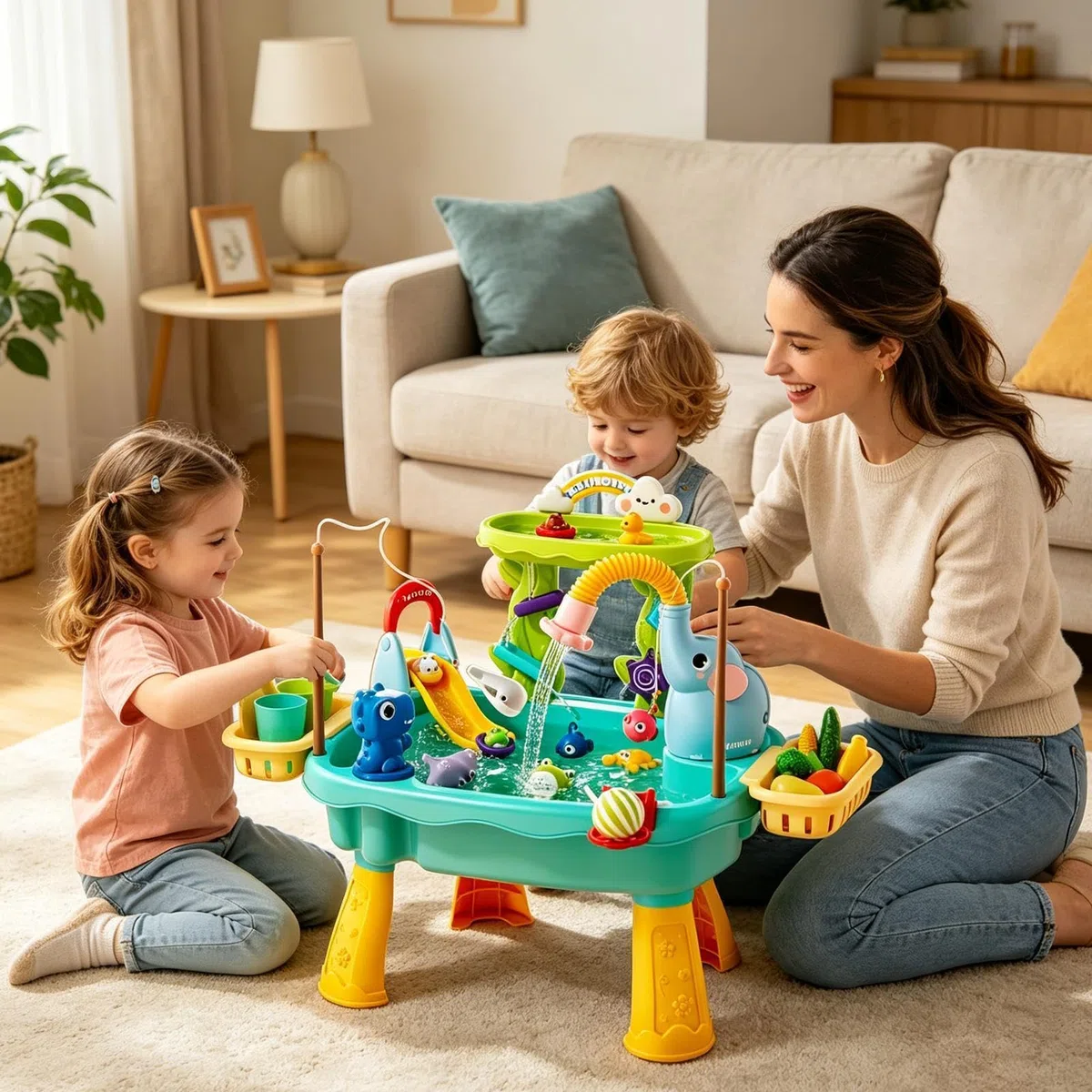 Wassertisch mit Elektropumpe | Angelspielzeug mit Elektropumpe | Spielzeug-Küchenspüle für draußen | Für Und Mädchen Garten Hinterhof Terrasse Camping Kita Zuhause Badezimmer Spielzimmer