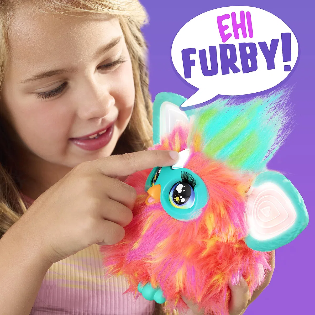 Furby Koralle, interaktives Plüschspielzeug, italienische Version