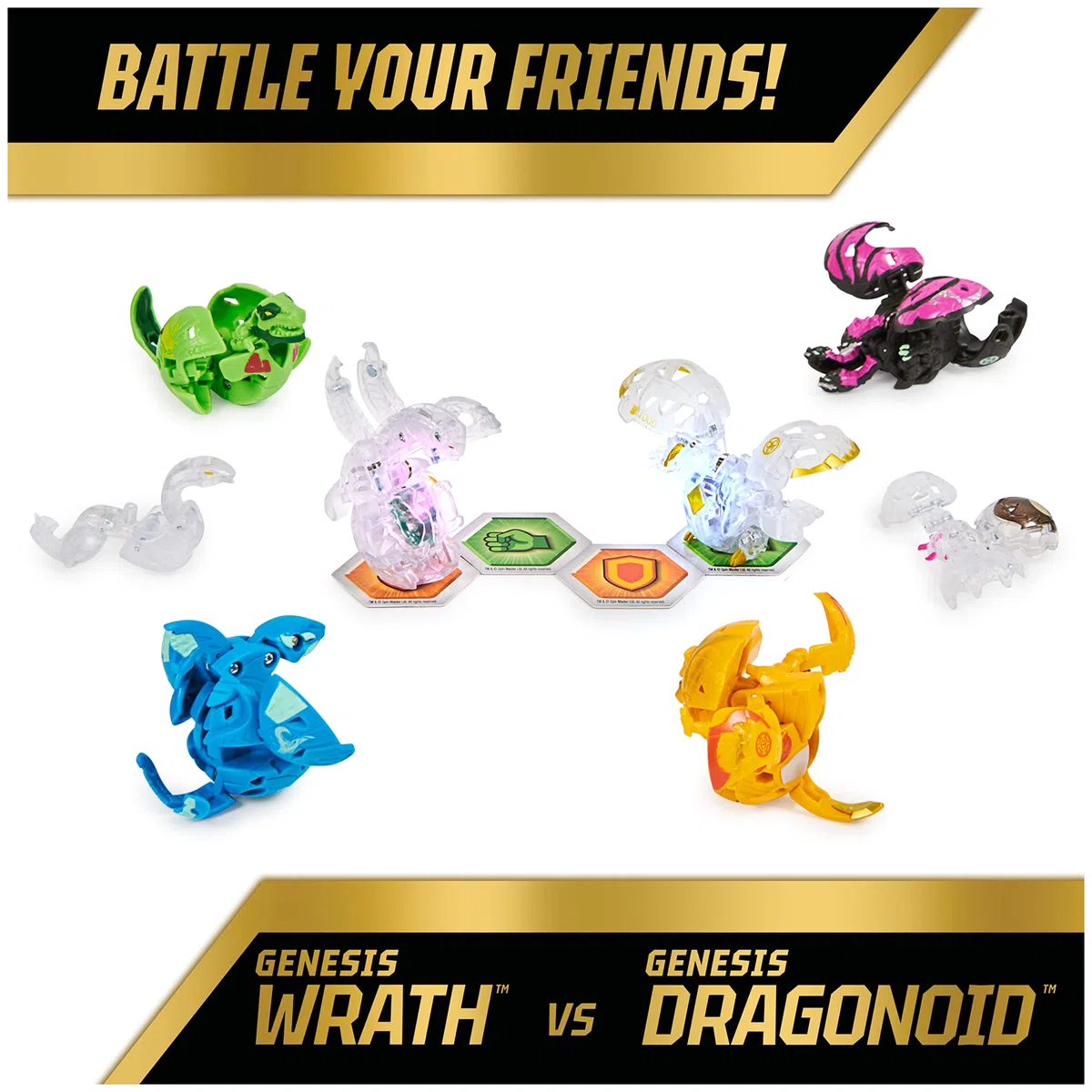 Bakugan 'Evolutions' Genesis Collection 8er Pack, inkl. 2 leuchtenden Bällen mit integrierten LEDs