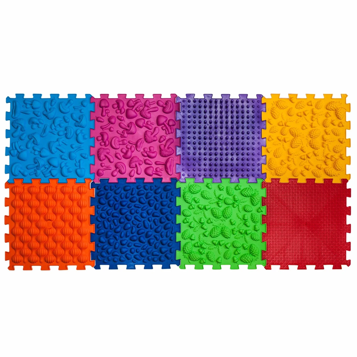 Orthopädische Sensorische Massage- und Strukturmatten "Puzzle Mix" 8-tlg.