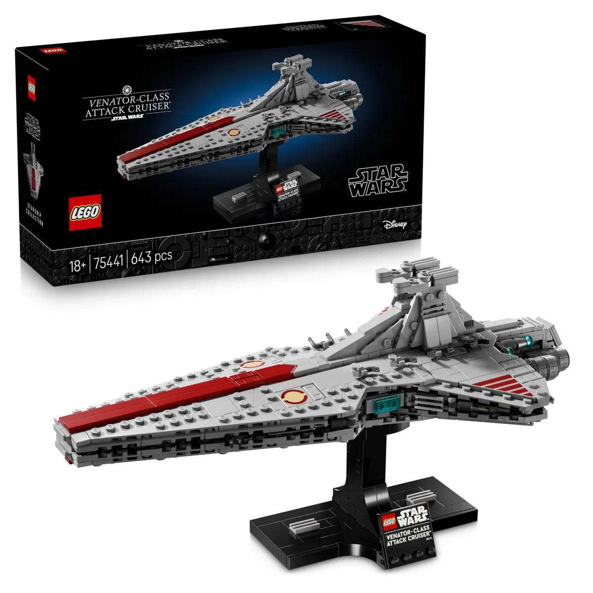 LEGO Star Wars 75441 Angriffskreuzer der Venator-Klasse - Modellbau-Set des republikanischen Kriegsschiffs für Erwachsene - Deko für Wohnzimmer & Regal - Geschenk für Fans von Die Rache der Sith