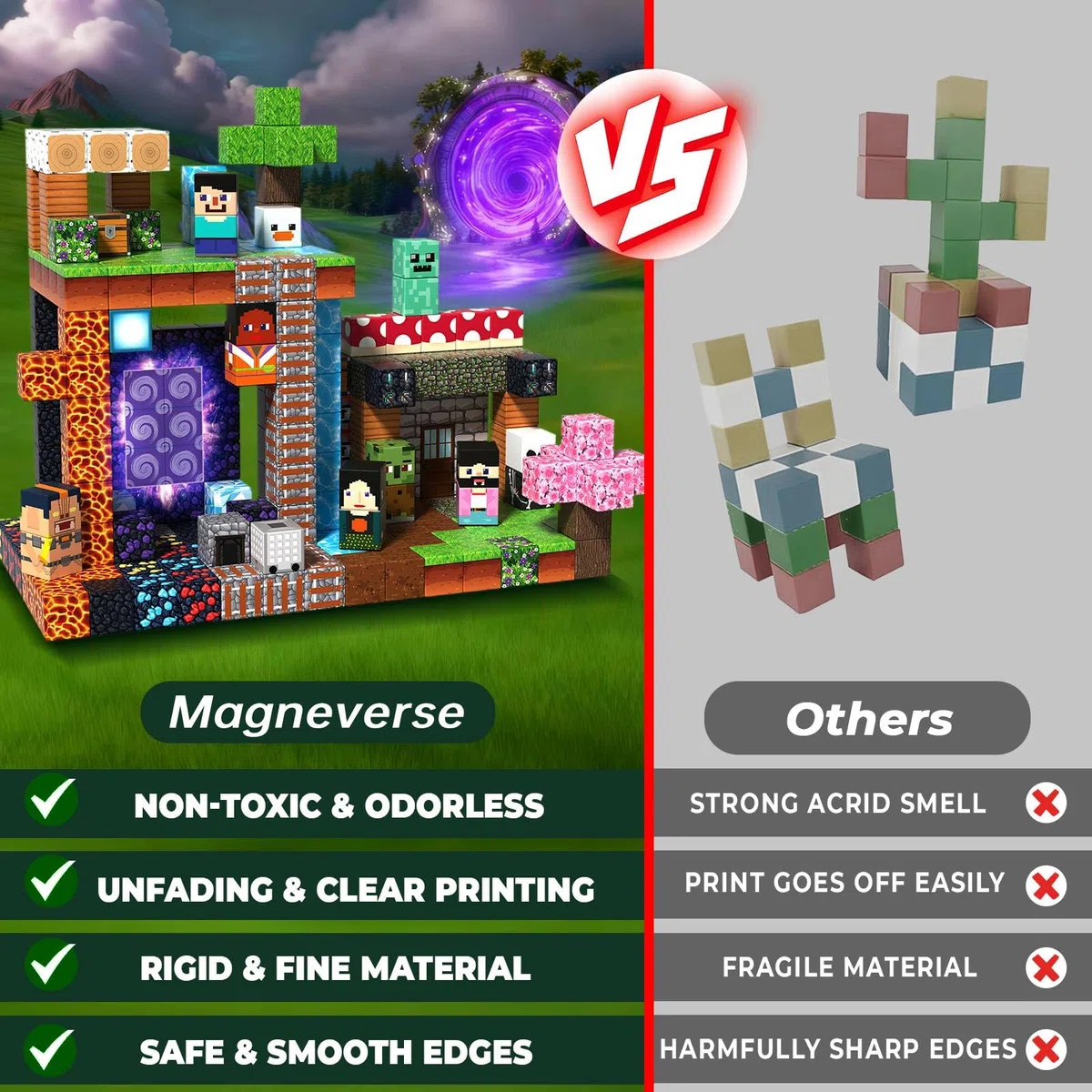 Magneverse Magnetische Bausteine 300 Teile - Abenteuerthema - Baue Dein Abenteuer - Team auf und erlebe gemeinsam fantasievolle Missionen, Magnetbausteine Spielzeug Geschenk für Kinder 4-12 Jahre